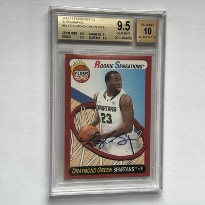 Fleer Retro Draymond 2012 verde novato sensaciones radiocontrol autógrafo BGS 9,5 gema Foto 1 de 2