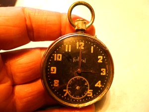 Reloj Bolsillo Federal Luminoso Esfera Negra.50mm..Cuerda Manual. Cromado...TLC - Imagen 1 de 6