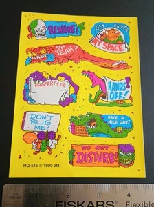 Vintage Stickers Do Not Disturb Sticker Sheet VTG 90s Skull Monsters Skateboard - Picture 1 of 6