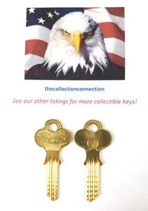 2 Vtg 1930s ILCO 996M Brass Milled Key BLANK For Old YALE 17 Locks Ornate Bow Y7 - Picture 1 of 8