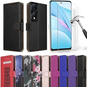 Étui intelligent pour Honor 90, portefeuille en cuir housse de téléphone et verre écran - Photo 1 sur 21