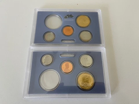 2010 S PROOF Set with Nickel Penny Dime Dollar Partial Missing Half dollar Cover
