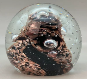 Pisapapeles de vidrio artístico Caithness Escocia "-Fiebre del oro-" - Imagen 1 de 8