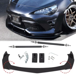 For Toyota Celica 00-2005 Front Bumper Lip Spoiler Splitter+Strut/ Rods /Glossy - Picture 1 of 10