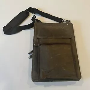J. Borsa a tracolla pieghevole in pelle per computer portatile - Foto 1 di 8