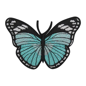 Adorable Mariposa Verde Mar Hierro Bordado Costura En Parche Insignia Para Ropa10x7cm - Imagen 1 de 1