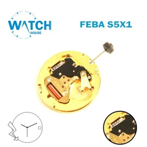 VINTAGE FEBA S5X1 SWISS🇨🇭 Made Automatic Black Date Disk at 3. - Picture 1 of 2