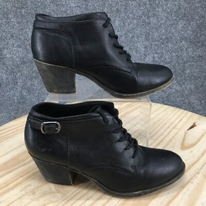 Rocket Dog Boots Womens 8 Ankle Bootie Black Leather Casual Almond Toe Block - Picture 1 of 16