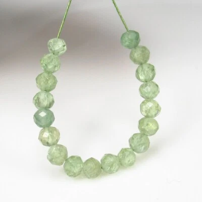 3.39 Ct Natural Parrot Green Peridot Round Drilled Beads 18 Pcs ,Pakistan-A2053 - Image 1 of 2
