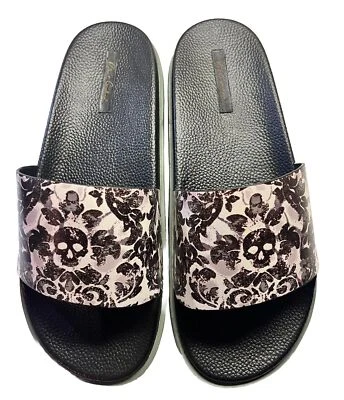 SANDALIAS DESLIZABLES ROBERT GRAHAM CALAVERA DAINTREE CUERO PINTADO Precio de venta sugerido por el fabricante $138 TALLA 12 NUEVAS Foto 1 de 4