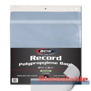 Pack of 200 BCW 33RPM Resealable LP Record Album Archival 2-Mil Clear Poly Bags - Picture 1 of 1