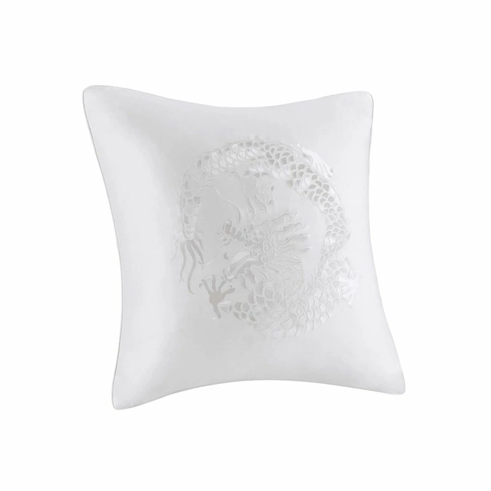 Natori Ming Fretwork Pillow, Embroidery,European, White NA30-1639 - Image 1 of 1