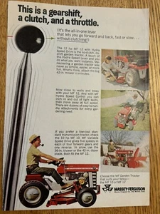 VINTAGE MASSEY FERGUSON ADVERTISING PAGE -#10- 12 LAWN TRACTORS - Picture 1 of 2