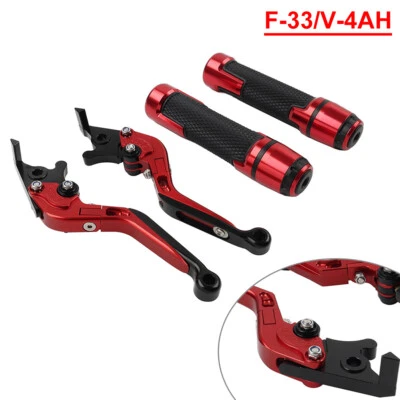 Folding Extendable Brake Clutch Levers Handlebar Grips Set For Honda CBR600RR - Image 1 of 4