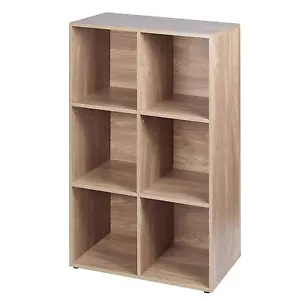 6 Cube Oak Modular Bookcase Shelving Display Shelves Storage Unit Wood Door New - Picture 1 of 8