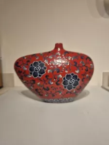 VINTAGE Porzellan Vase im persischen Stil asymmetrisch floral abstrakt schmal RAR - Bild 1 von 11