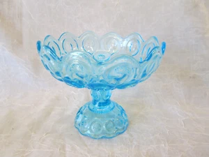Moon and Stars Fenton LG Wright LIGHT BLUE 5.75" Open Candy Compote LE Smith - Picture 1 of 10