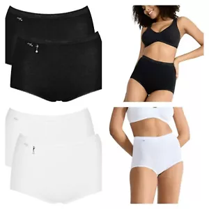 Sloggi Basic Pearl Maxi Brief High Waist Knickers 2 Pack 95% Cotton 10221635 - Picture 1 of 24