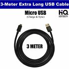 3M Long Micro USB Charger Charging Data Cable Sync Lead For all Android Phones