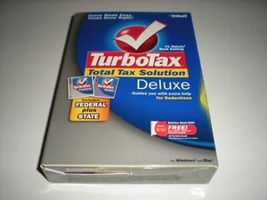 Turbotax 2005 Deluxe + state. New in box. Genuine but blemished package. - Picture 1 of 6