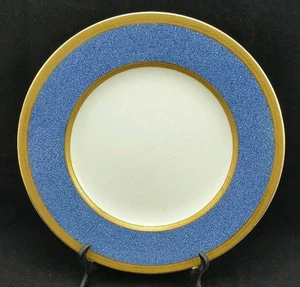 Piatto vintage Crown Ducal Ashley, blu screziato e bordo dorato, larghezza 10" - Foto 1 di 1
