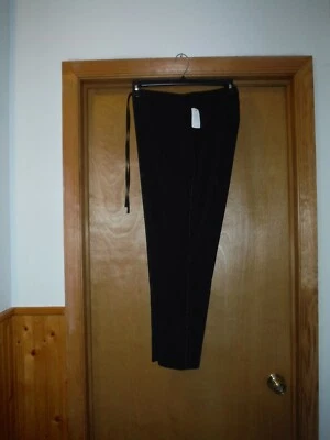 Pull On women's Pants size LG JLO color Black Silver side Elastic drawstring wai - Image 1 of 4