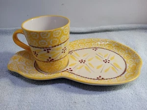 Temptations Alte Welt gelber Becher und Sandwich Snack Tablett von Tara - Bild 1 von 6