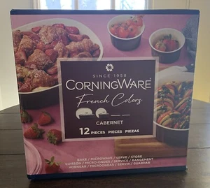 CorningWare French Colors 11 Piece Ceramic Bakeware Set - Cabernet - Picture 1 of 15