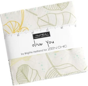 Olive You Moda Charm Pack 42 100% Cotton 5" Precut Fabric Squares - Picture 1 of 6