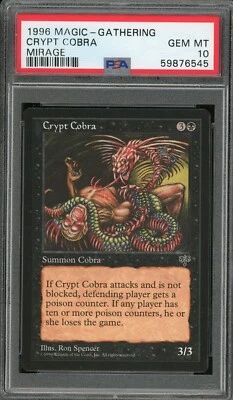 1996 Magic the Gathering MTG Mirage Crypt Cobra PSA 10 Pop 1 - Image 1 of 2