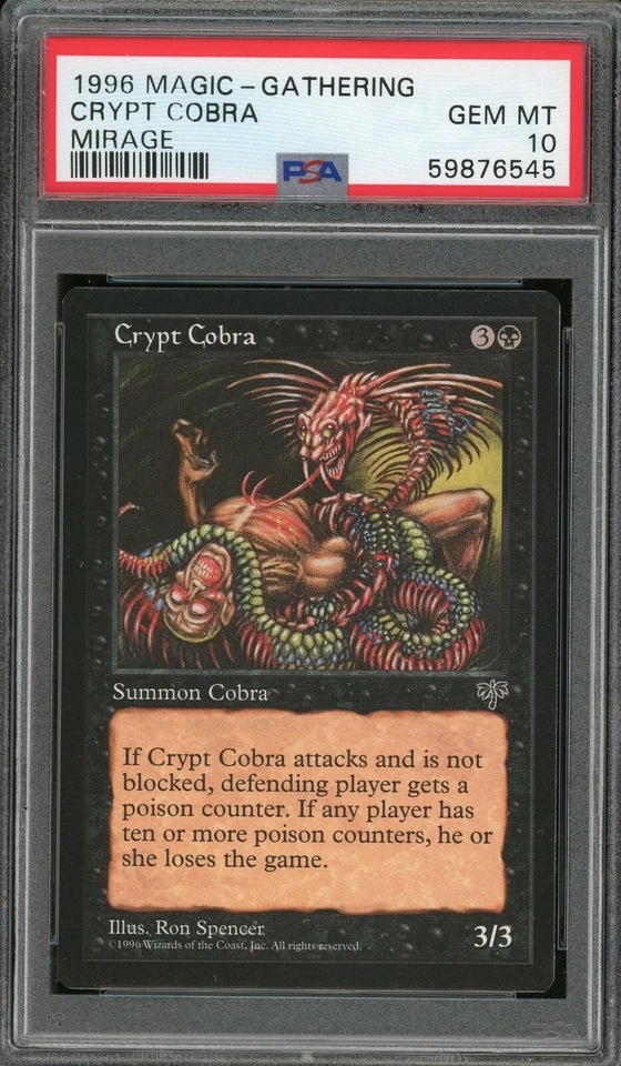 1996 Magic the Gathering MTG Mirage Crypt Cobra PSA 10 Pop 1 - Image 1 of 2