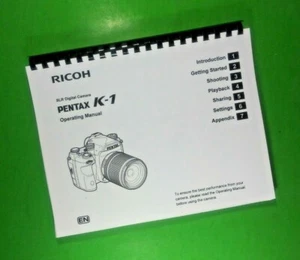 Owners Manual for Ricoh Pentax K-1 K1 Camera 139 Pages W/Clear Covers! - Picture 1 of 1