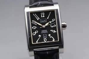 ORIS Rectangular 585-7525-40-02 Day Date Black Automatic Men's Watch From JAPAN - Picture 1 of 12