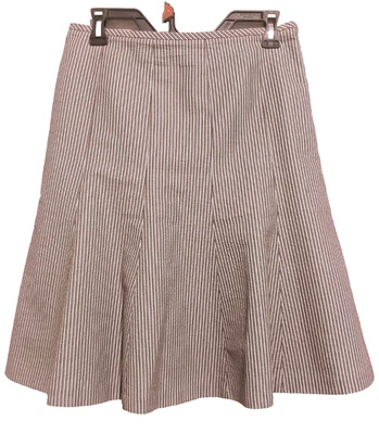 Винтажный миниатюрный изысканный в полоску юбка Flare Skater с подкладкой черный белый женщин 6P - Изображение 1 из 4