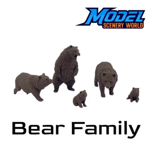 Bears with Cubs (5pk) - HO Scale - Brown - Picture 1 of 4