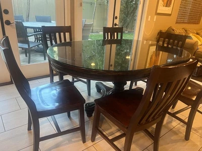 Mesa Pottery Barn, 6 sillas y mesa de cristal Foto 1 de 2