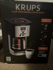 KRUPS 14 Cups Programmable Coffee Maker Filter Thermometer Technology NIB - Picture 1 of 11