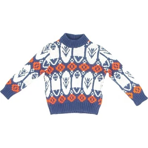 Vintage Boy's Hippie Winter Ski Holiday Novelty Retro Knit Sweater Kids - Picture 1 of 3