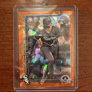 2025 Topps Chrome Sapphire Brooks Baldwin rifrattore arancione RC/25 White Sox - Foto 1 di 2
