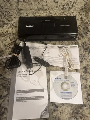 Brother ADS-1000W Compact Color Desktop Scanner WiFi Duplex w/ USB Cable & Power - Image 1 of 4