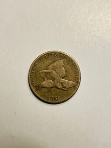 1858 Flying Eagle Penny One Cent, Bella Moneta, Rara - Foto 1 di 4
