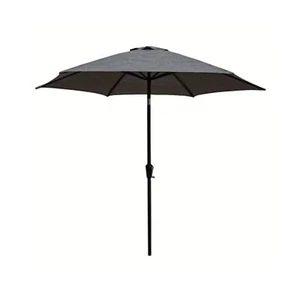 Four Seasons Courtyard Tuscany Market Aluminum Umbrella w/ Crank and Tilt, Gray - Picture 1 of 6