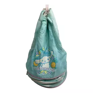 VINTAGE ROUND CINNAMOROLL SANRIO DRAWSTRING PINK BLUE BACKPACK BAG 2004 9"x12" - Picture 1 of 8