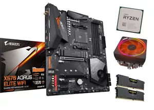 AMD RYZEN 3900X CPU +GIGABYTE X570 AORUS ELITE WIFI Motherboard+ 32GB DDR4 COMBO - Picture 1 of 9