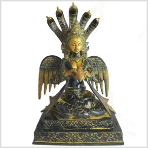 Nag Kanya 32cm 6kg Messing Buddha Nepal Indien Buddha Naga Kanya Nagini - Picture 1 of 2