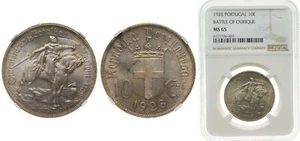 Portugal 1928 10 Escudos Silver (.835) NGC MS 65 - Picture 1 of 1