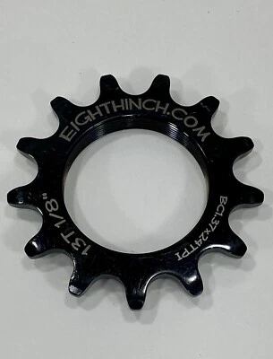 NOS Eighthinch Rear Cog Fixed Gear CNC 13T Black 1/8” Eighth Inch Fixie CrMo - Image 1 of 4