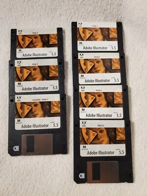 Disquetes de colección 1994 Adobe Illustrator 5,5 para Apple Macintosh ~ 3,5" Foto 1 de 2