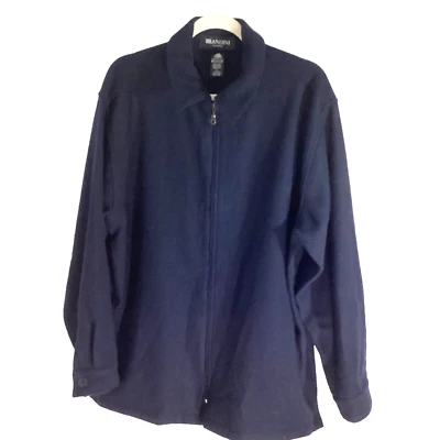 VINTAGE BRANDINI LE COLLEZIONI MEN SIZE LARGE WOOLMARK NAVY JACKET  SHACKET - Image 1 of 4