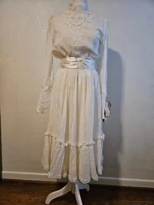 Gunne Sax romantisch weiß Midi Größe 7 neu mit Etikett - Bild 1 von 9